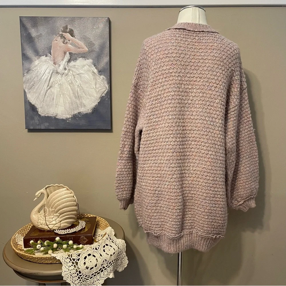 Free People Chunky Oversized Long Sweater Lavender Small
